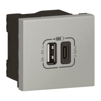 079293LLegrandلوجراند موزاييك محمل USB-Link نوع A+C 3.0A 15W ألومنيوم