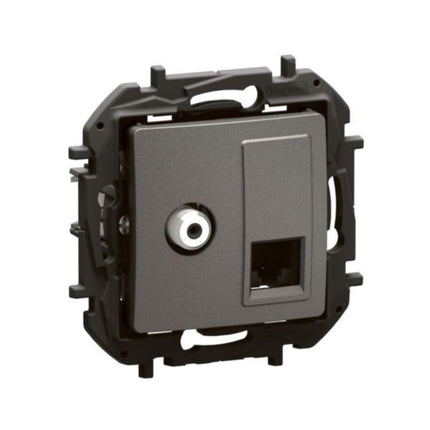 NP493MGLegrandمقبس نيلويه تلفاز F-Type RJ45 CAT6 UTP رمادي
