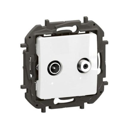 NP4109WHLegrandمقبس نيلوي تلفاز-ستالايت 2 كابل أبيض مدمج
