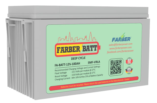 Farber SLA Battery 12V - 100 AH | FA-BATT-12V-100AH | Default Category | Toolmart