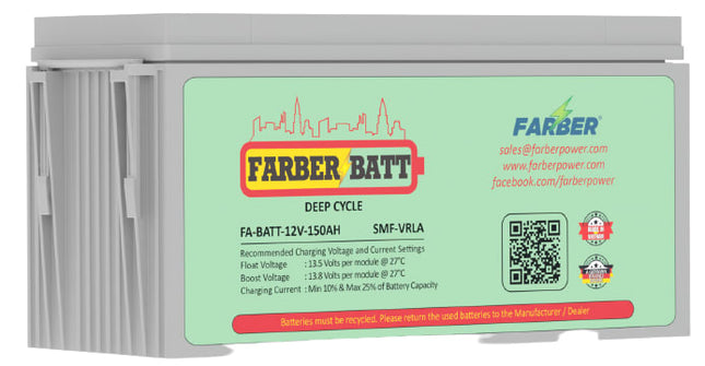 Farber SLA Battery 12V - 150 AH | FA-BATT-12V-150AH | Default Category | Toolmart