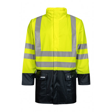 Flame-retardant Hi-Vis Rain Jacket Yellow/Navy | FR-LR3055 | Safety & PPE | Toolmart