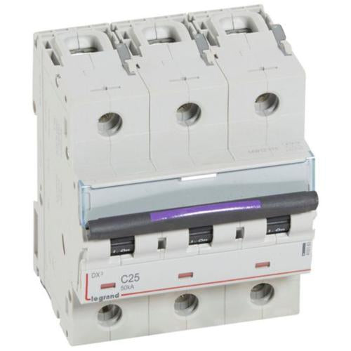 410163Legrandقاطع دارة Legrand DX3 ثلاثي الأقطاب 25A منحنى C