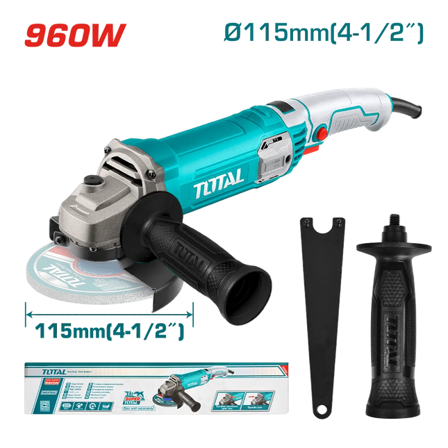 Total Tools Angle Grinder 4.5'' 960 W