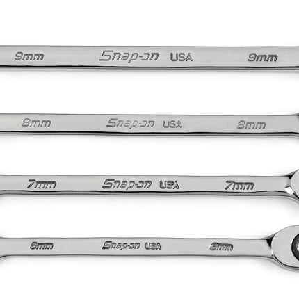 OXRM704ASnap-Onمجموعة مفاتيح ربط مدمجة بنظام Flank Drive بـ 12 نقطة غير قابلة للعكس 4 قطع متري