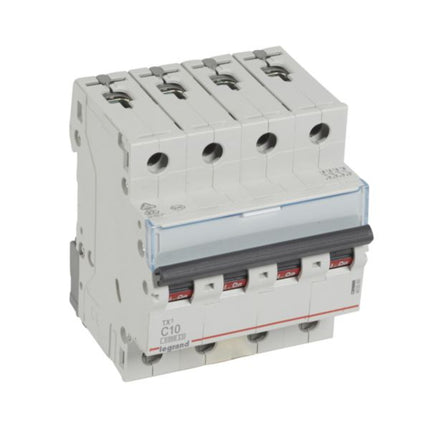 403560Legrandقاطع دائرة Legrand MCB TX3 6000A رباعي الأقطاب 10A منحنى C