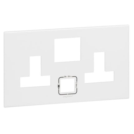 575117Legrandلوحة بيضاء ذات مقبسين BS13 مع USB من ليجراند 575117