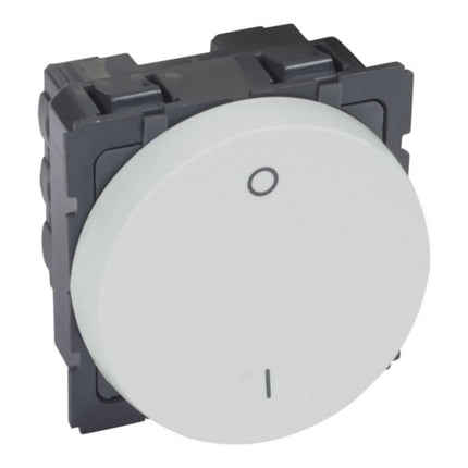 573138Legrandمفتاح ثنائي القطب أرتيور 10AX 250V دائري وحدتان ألومنيوم ناعم