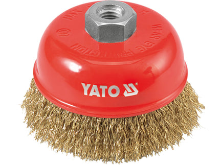 YT-4766Yatoفرشاة كأس YATO سلك نحاسي مضغوط 100 ملم M14