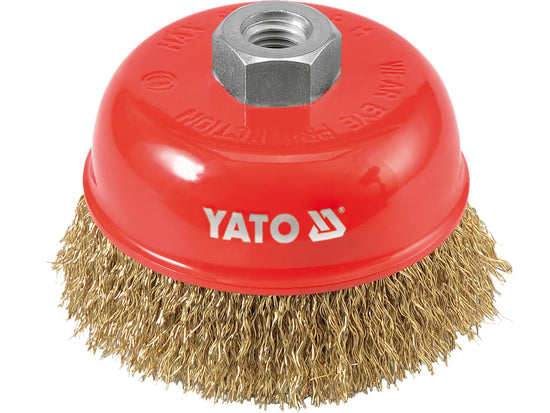YT-4766Yatoفرشاة كأس YATO سلك نحاسي مضغوط 100 ملم M14