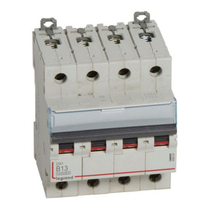 409064Legrandقاطع دائرة Legrand DX3 رباعي الأقطاب 13A منحنى B 10kA