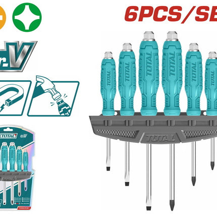 THGSS35061Total Toolsطقم مفكات براغي مرور شامل من نوع توتال (THGSS35061)