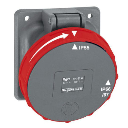 059427Legrandمقبس تثبيت لوحة Hypra من Legrand IP 66/67 63A 3P+E
