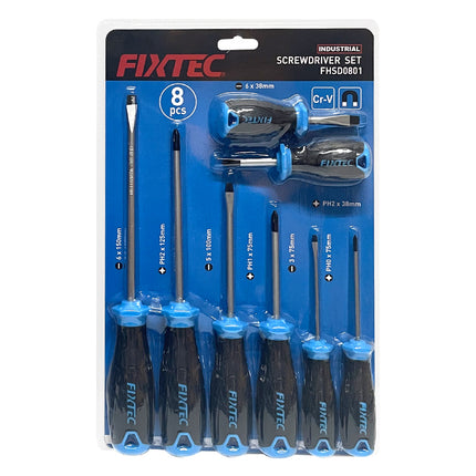 FHSD0801Fixtecمجموعة مفكات FIXTEC 8 قطع بمقابض ملونة FHSD0801