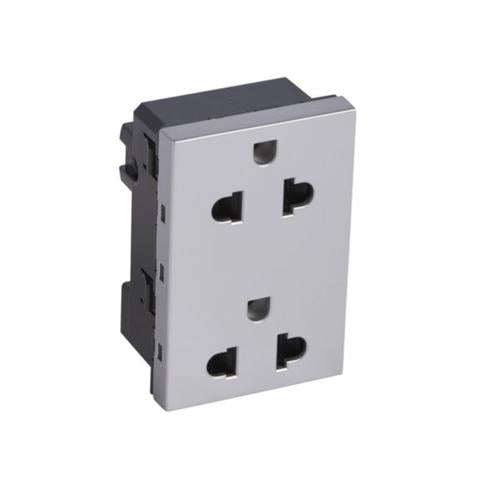 571046Legrandأرتيور يورو-أمريكي مقبس كهربائي 2x2P+E 16A 250V ألومنيوم