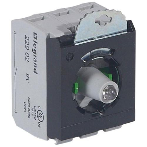 023008Legrandوحدة فرعية Osmoz من Legrand مع رأس مضاء 2NO أخضر 12-24V