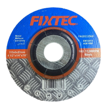 Fixtec Abrasive Grinding Disc 115mm x 22mm Professional Grade