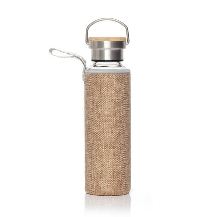 DWHL 354Toolmart GiftsFLOHA - Hans Larsen Borosilicate Glass Bottle with Jute Sleeve