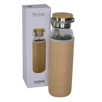 DWHL 354Toolmart GiftsFLOHA - Hans Larsen Borosilicate Glass Bottle with Jute Sleeve