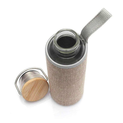 DWHL 354Toolmart GiftsFLOHA - Hans Larsen Borosilicate Glass Bottle with Jute Sleeve