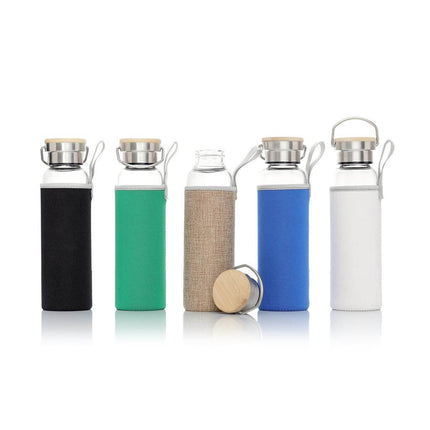 DWHL 354Toolmart GiftsFLOHA - Hans Larsen Borosilicate Glass Bottle with Jute Sleeve