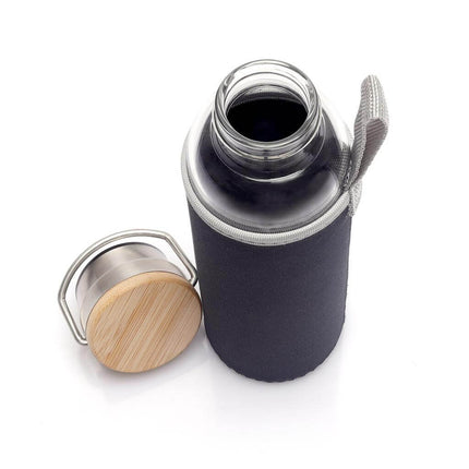 DWHL 352Toolmart GiftsFLOHA - Hans Larsen Borosilicate Glass Bottle with Neo Sleeve - Black