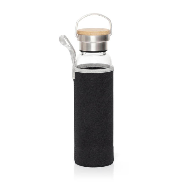 DWHL 352Toolmart GiftsFLOHA - Hans Larsen Borosilicate Glass Bottle with Neo Sleeve - Black