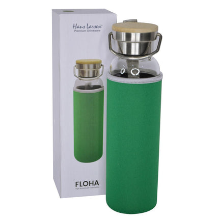 DWHL 356Toolmart GiftsFLOHA - Hans Larsen Borosilicate Glass Bottle with Neo Sleeve - Green