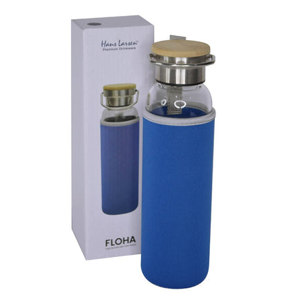 DWHL 355Toolmart GiftsFLOHA - Hans Larsen Borosilicate Glass Bottle with Neo Sleeve - Royal Blue