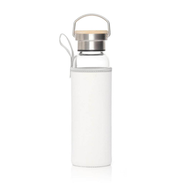 DWHL 353Toolmart GiftsFLOHA - Hans Larsen Borosilicate Glass Bottle with Neo Sleeve - White