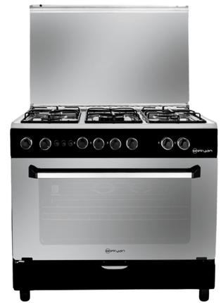 GC9060F5BElryanGC9060F5B - 5 Burners - Gas Cooker - Stainless Steel & Black