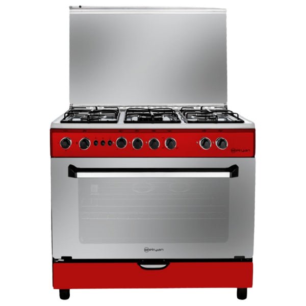 GC9060F5CElryanGC9060F5C - 5 Burners - Gas Cooker - Stainless Steel & Creamy