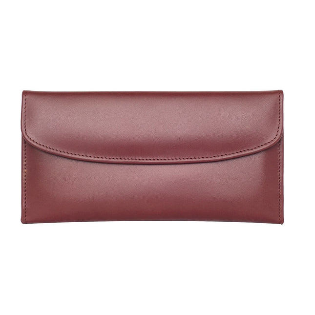 1233 - MaroonToolmart GiftsGenuine Leather Ladies Wallet with Zipper Pocket Maroon