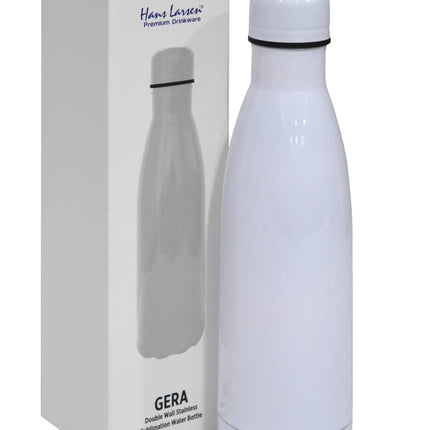 DWHL 348Toolmart GiftsGera - Hans Larsen Sublimation Insulated Water Bottle - White