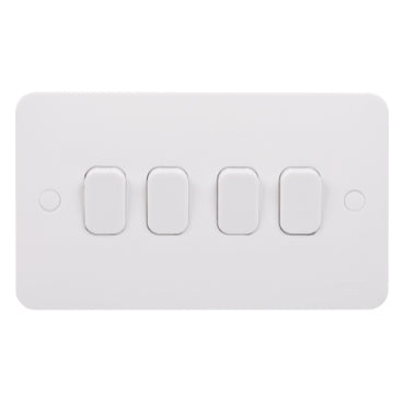 Schneider Electric,GGBL1042S,Lisse - Plate switch - 4 gang 2 way - 10AX White