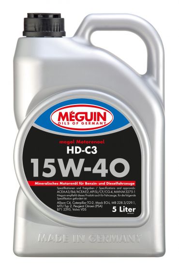 Meguin, 4728, megol motorenoel hd c3 5L | SAE 15w-40