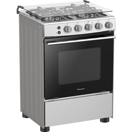 Hisense 60cm Free Standing Gas Cooker 4 Gas Burners , HFG60121X