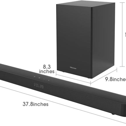 HS212FHisenseHisense Sound Bar 2.1 CH With Wireless Subwoofer - 120W