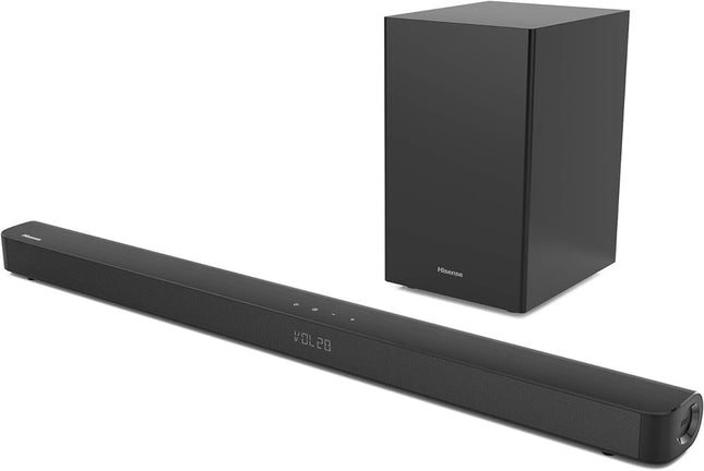 HS212FHisenseHisense Sound Bar 2.1 CH With Wireless Subwoofer - 120W