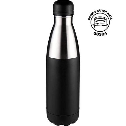 DWHL 3148Toolmart GiftsHOPA - Hans Larsen Double Wall Stainless Steel Water Bottle - Black