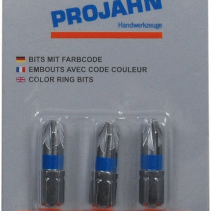 ‎1/4 pozidriv color bit no.2  25 mm 3pcs | Drill bits & Chisels | Toolmart