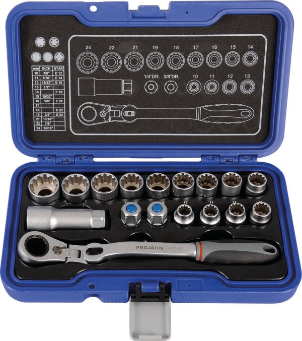 ‎Gear tech go-through socket set 17pcs | Drill bits & Chisels | Toolmart