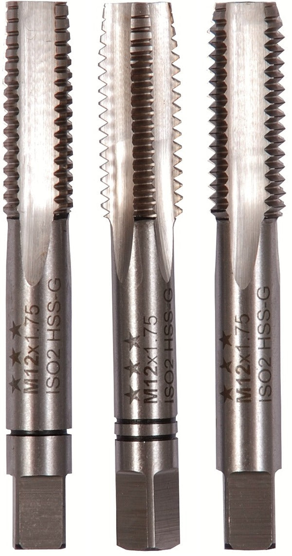 ‎Hand tap set metric HSS-G DIN 352 M 12  | Drill bits & Chisels | Toolmart