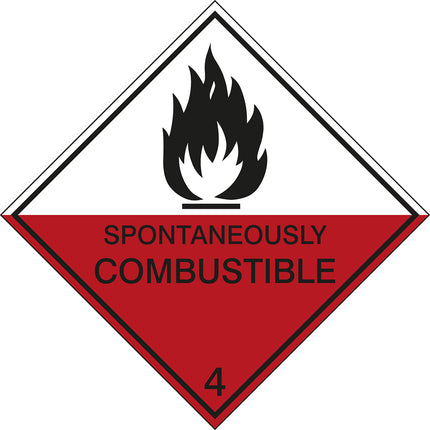 Maritime Transport Sign  IMDG 4B  Spontaneously combustible