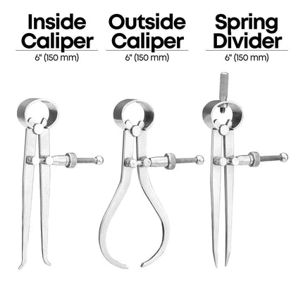 8901486014937grozInside, Outside Caliper and Divider Set | CD SP 8 ST