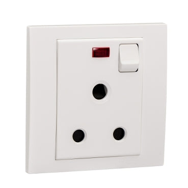 Schneider Electric,KB15/15N,15A 250V 1 Gang Switched Socket With Neo