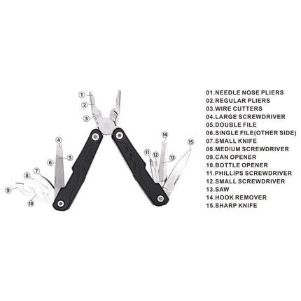 MTSN 9122Toolmart GiftsKITEE - SANTHOME 15 in 1 Multi Function Tool - Black