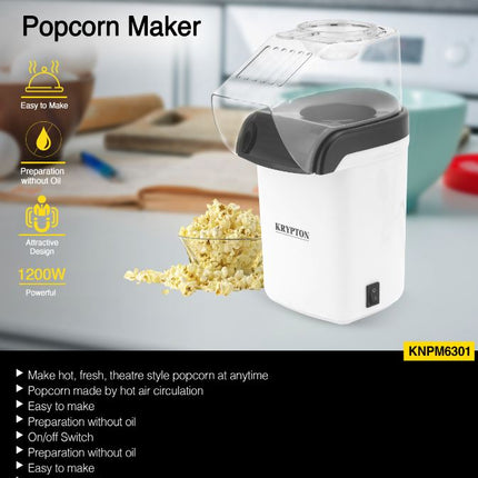 Krypton KNPM6301 Electric Popcorn Maker | 1200W Hot Air Popper , 6294015633757