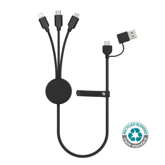 MTST 1161Toolmart GiftsKOPER - @memorii Recycled 6 - in - 1 Charging Cable - Black