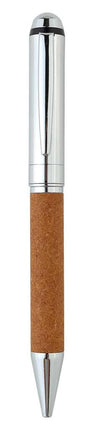 WIEN 5111Toolmart GiftsKORU - eco - neutral Metal Pen with Recycled Leather Barrel - Brown